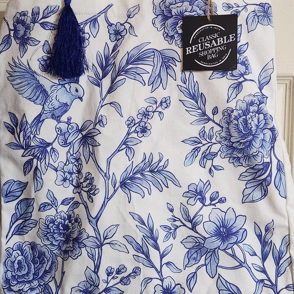 Blue and White Reusable Tote - Picture 2 of 2